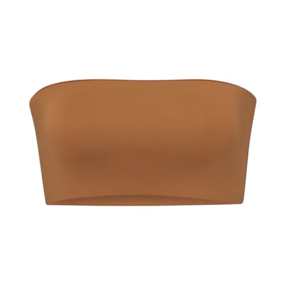 SKIMS SWIM BANDEAU BIKINI TOP IN ALMOND. SOLD OUT ONLINE.